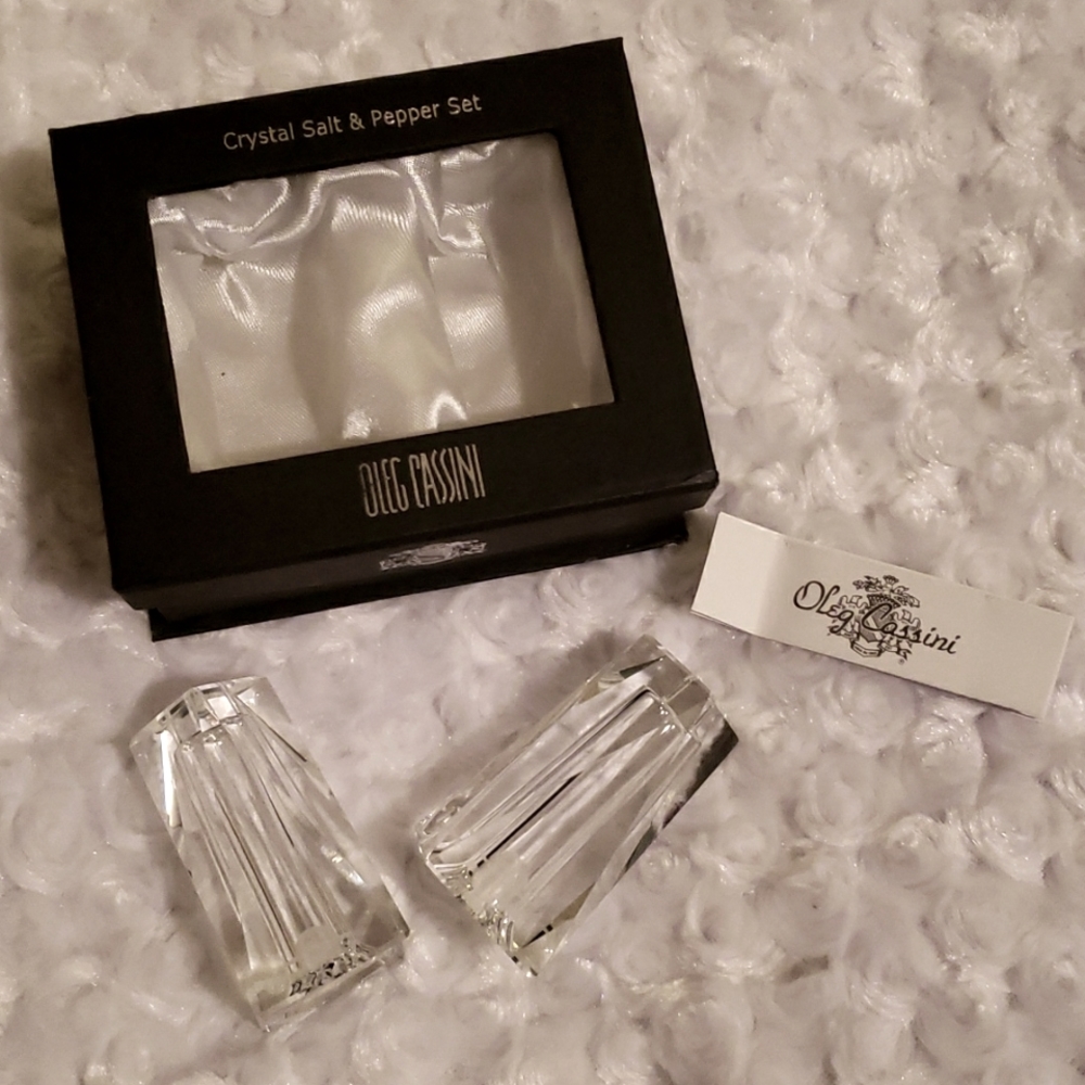 Crystal Salt & Pepper Shakers - Oleg Cassini